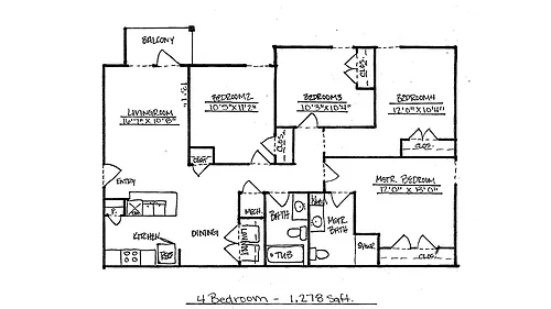 Floor plan 4 Bedroom - All PBV Units