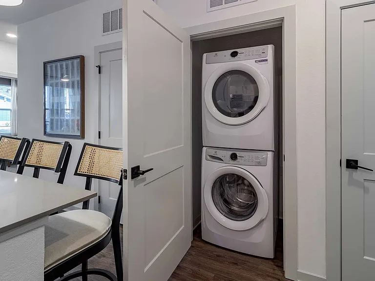 Full-size in-unit washer and dryer included in every A1 home. Full-size in-unit washer and dryer included in every A1 home.