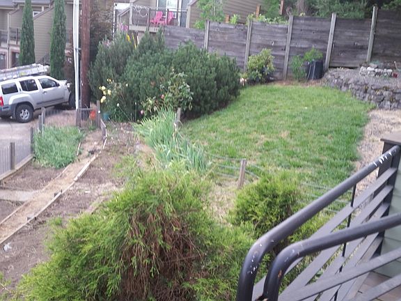 View from side deck toward yard
