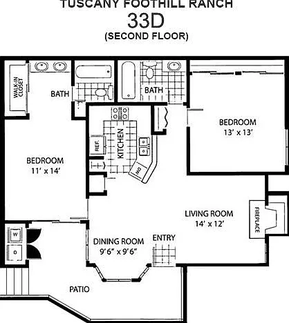 Layout of unit on top (2nd) floor.