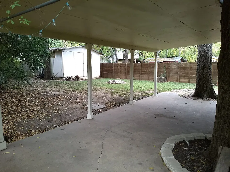 Back porch and yard