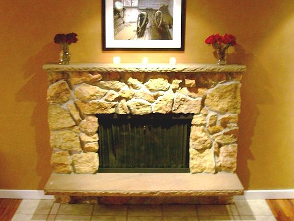 stone fireplace