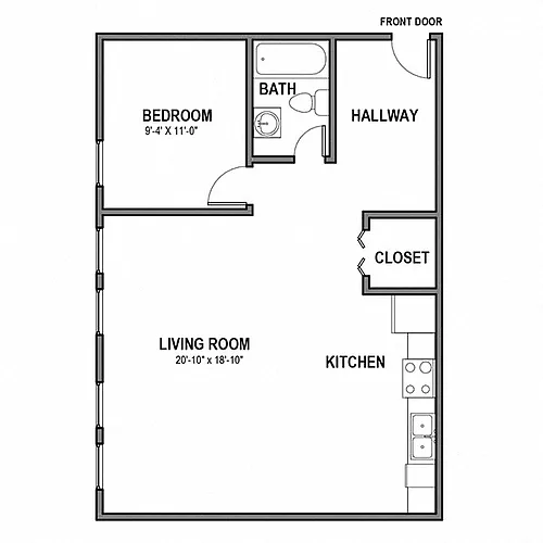 Floor plan 1 BR Friendship