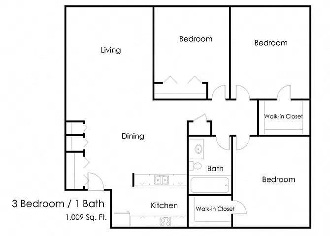 Floor plan Three Bedroom