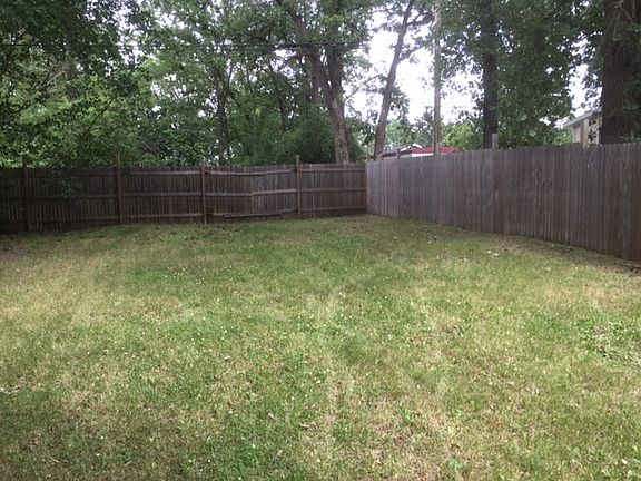 Fenced back yard.