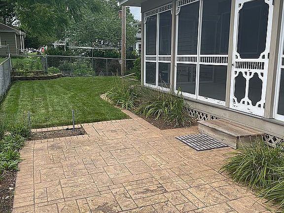 Stamped concrete patio
