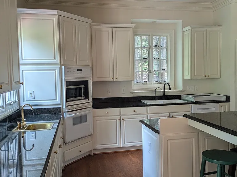 View of kitchen sink area.