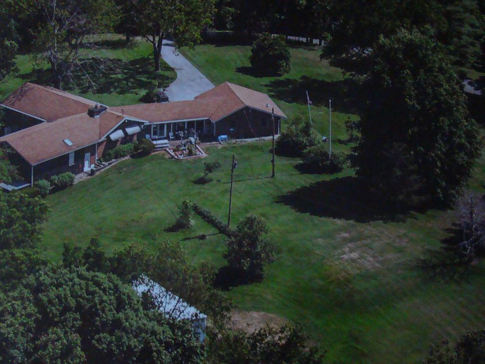 Ariel view of back of home