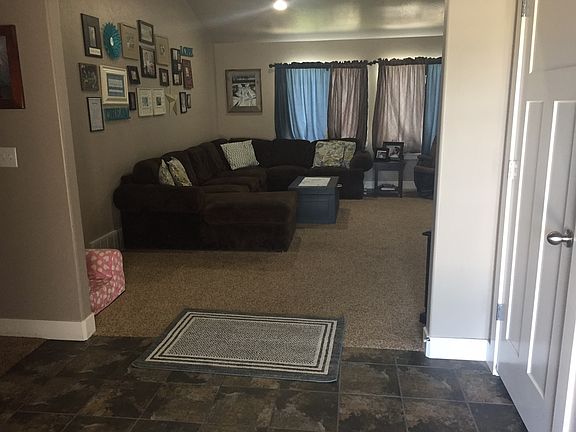 Walking in the front door.