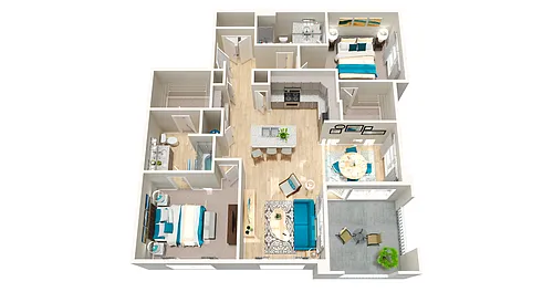 Floor plan B8 1215sf 2/2