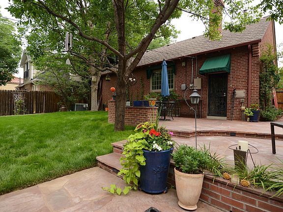 Custom flagstone patio with built in lighting