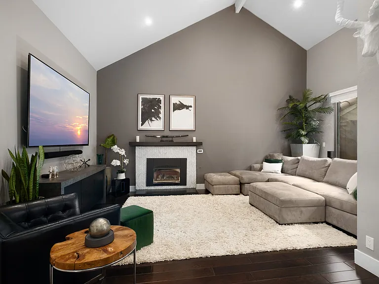Get toasty by the Gas Fire Place
