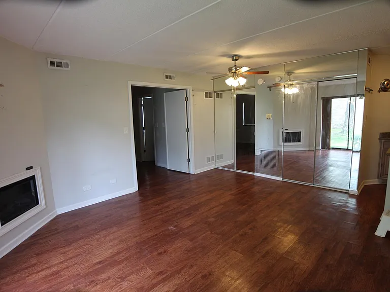 Living dining area. Electric fireplace.
