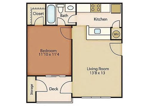 Floor plan Ashfield - 1x1