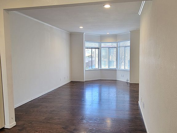 living room with bay windows