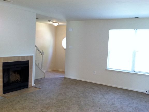 living room with real fire place