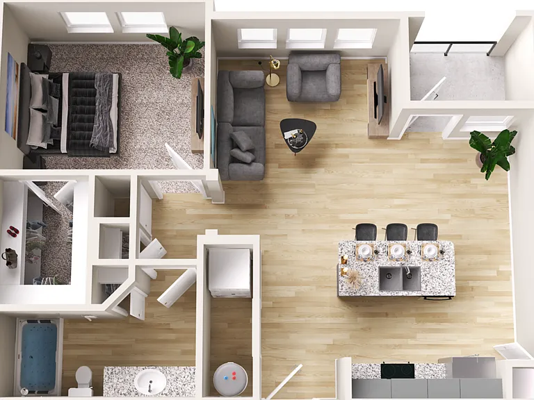 One Bedroom Apartment with a Kitchen Island in Greenville, TX