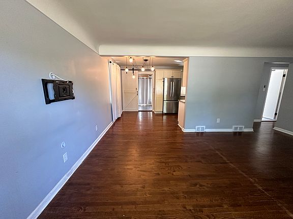 Living room into dining area