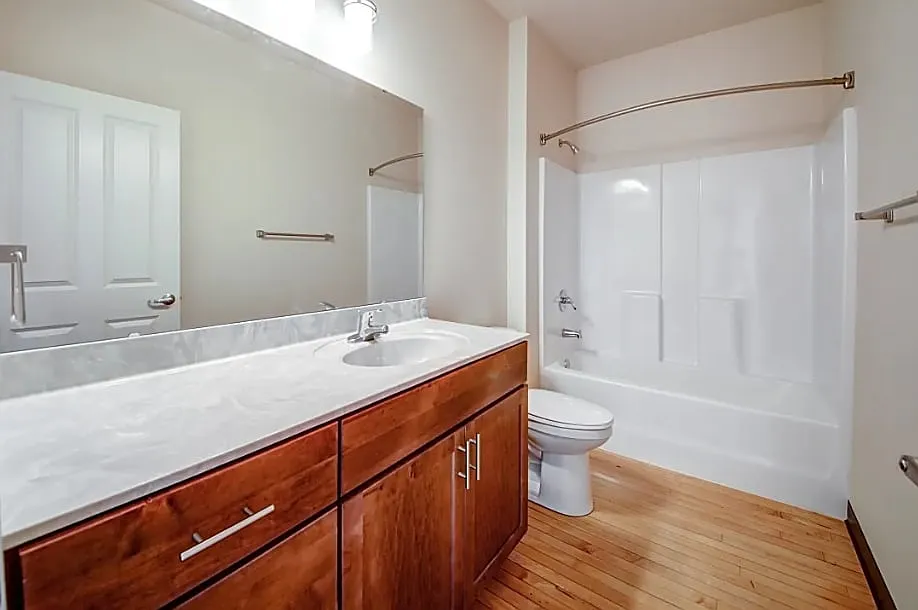 Typical Bathroom Layout with marble countertop