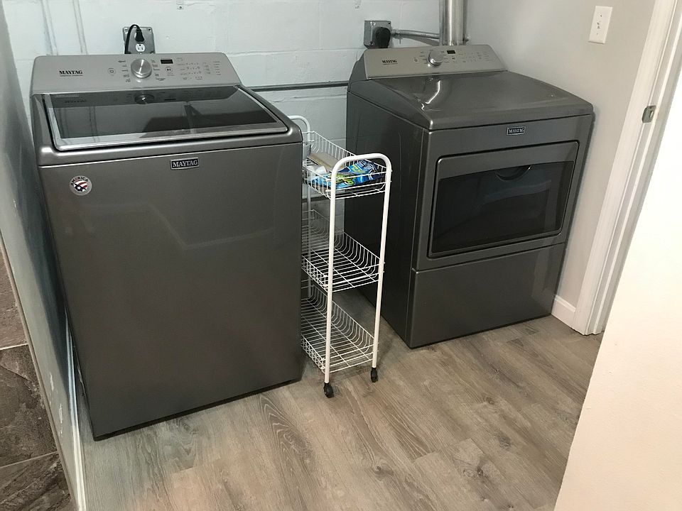 washer dryer in bathroom
