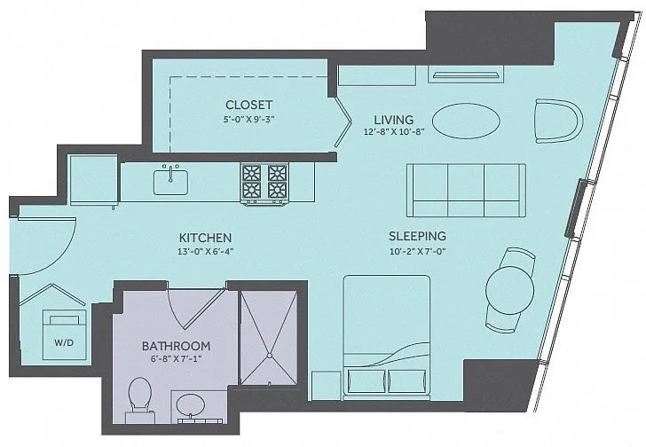 Floor plan Studio 12-Tower