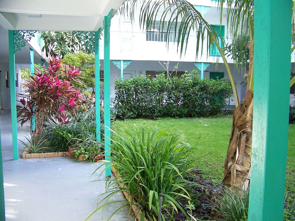 Inside gate landscaped nicely