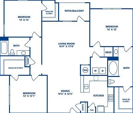 3 Bedroom | 2 Bath | 1491 SF 3 Bedroom | 2 Bath | 1491 SF