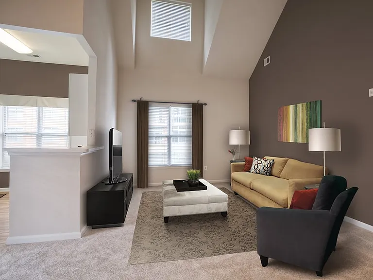 Classic I living area with carpeted flooring