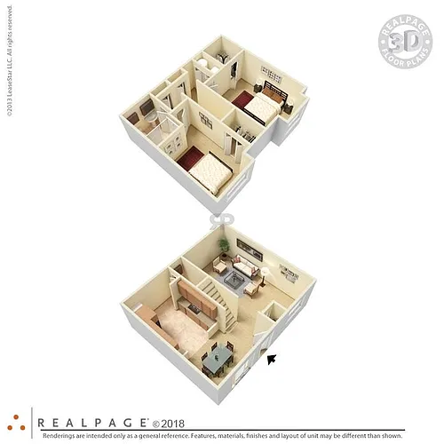 Floor plan Two-Bedroom Townhome #1 ALT