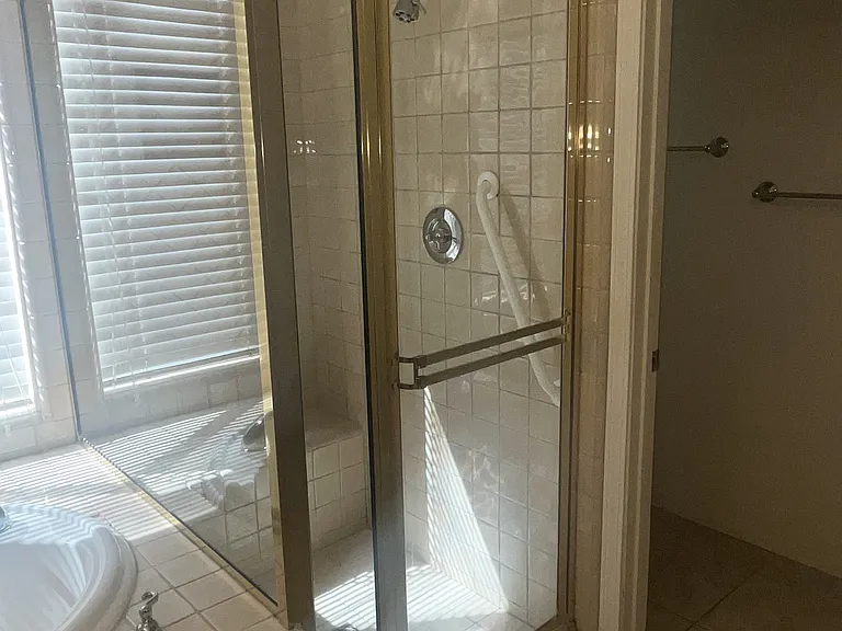 Primary Bath Room Shower and sunken tub