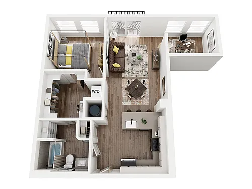 Floor plan 1BRwDen2
