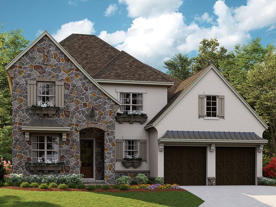 Huntley C - French Cottage 2-Car Front Load Garage Note Renderings may show optional features