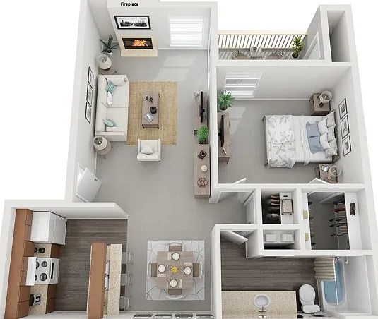 One Bedroom, 700 sqft, Patio/Balcony, Fireplace in Selected Units, Vaulted Ceilings in Selected Units One Bedroom, 700 sqft, Patio/Balcony, Fireplace in Selected Units, Vaulted Ceilings in Selected Units