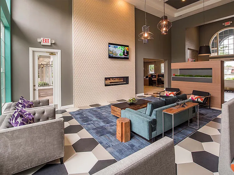 Apartment community Resident Lounge at Griffis Lakeline Station in Austin, Texas.