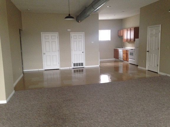 kitchen area & bath on left