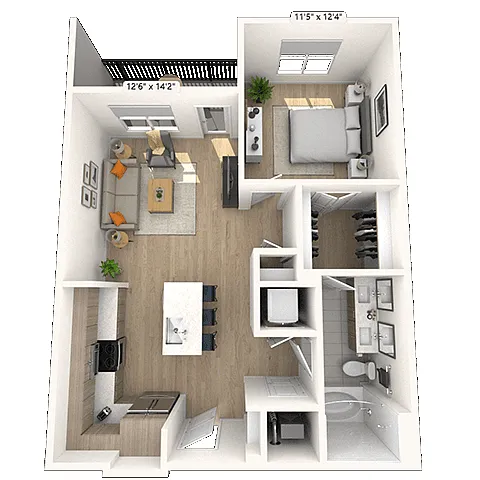 Floor plan A4 1x1 759 SF