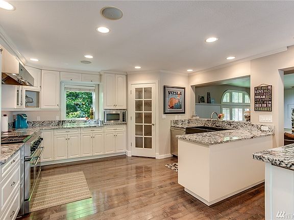 Kitchen with walk in pantry.