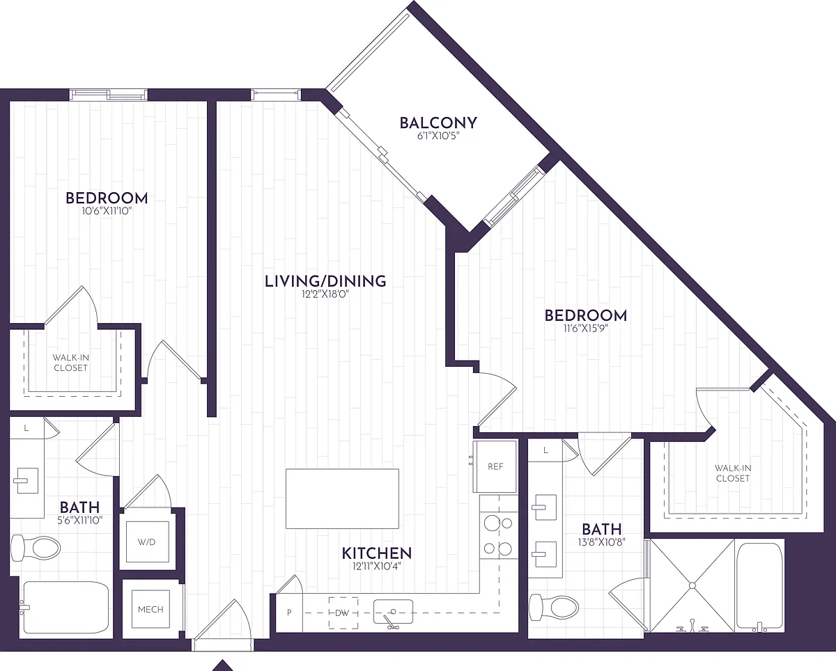 Floor plan 2 Bed/2 Bath-B3