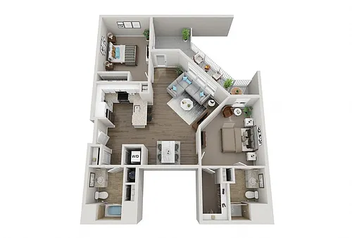 Floor plan Two Bedroom Type G Floorplan