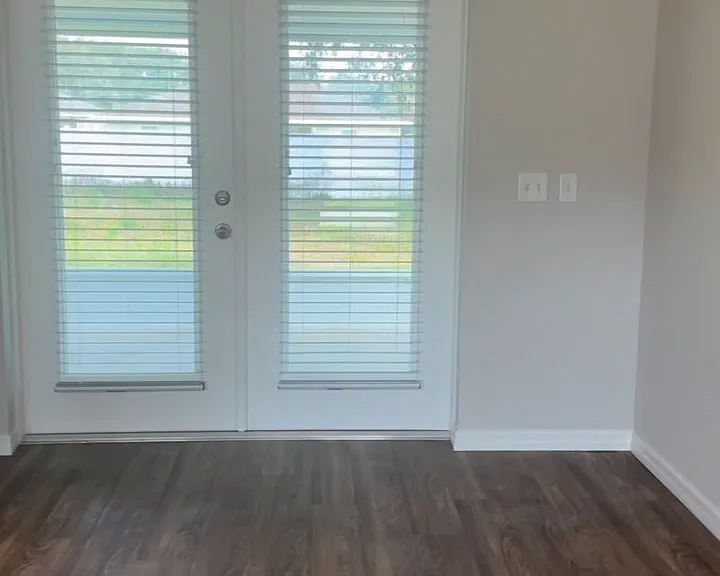living with access through the French doors