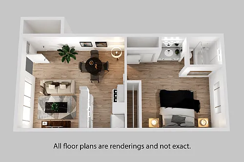 Floor plan One Bedroom + 1 Bath