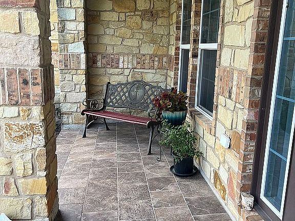 Front porch all stone.
