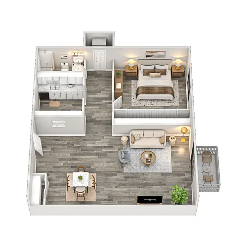 Floor plan 1 Bedroom, 1 Bathroom