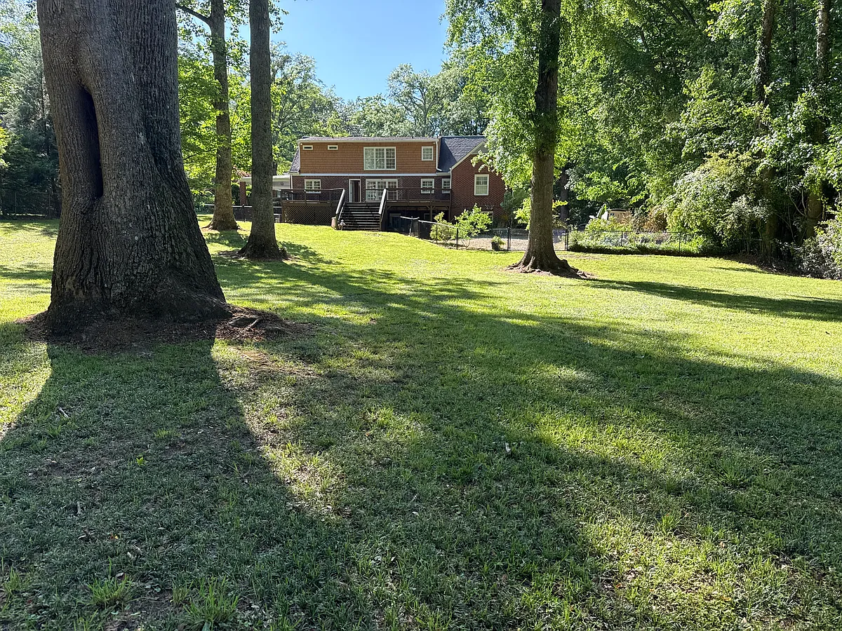 Huge fenced back yard with very expansive deck just outside dining room and kitchen area. - 775 Lullwater Rd