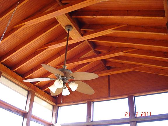 Vaulted & stained open joist porch