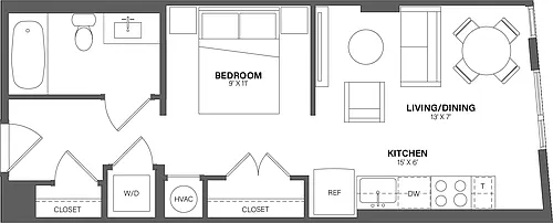Floor plan Studio-S15