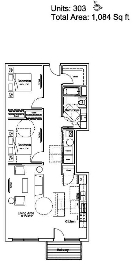 Floor plan 303 2B1B