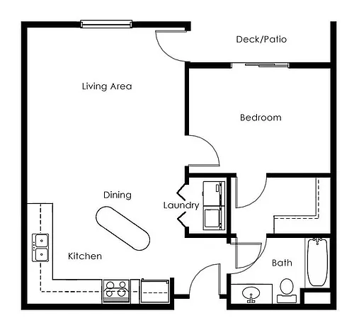 Floor plan 1 Bed 1 Bath
