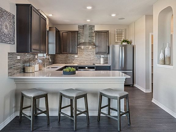 Plan 2100 Kitchen as modeled at Sky View