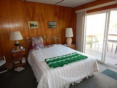Master bedroom opens to deck